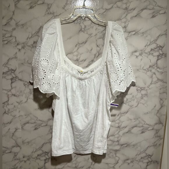 Boden Embroidered Sleeve jersey top - Picture 1 of 6